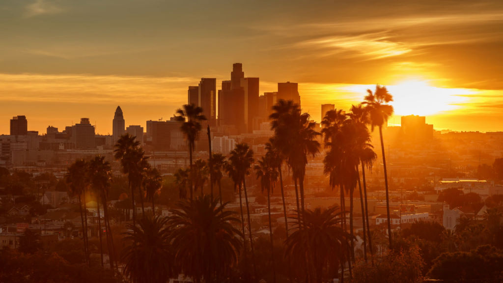 beautiful-sunset-to-night-transition-over-city-of-los ...
